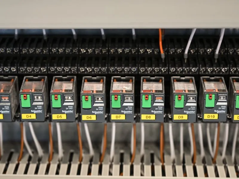 Relays inside a control panel