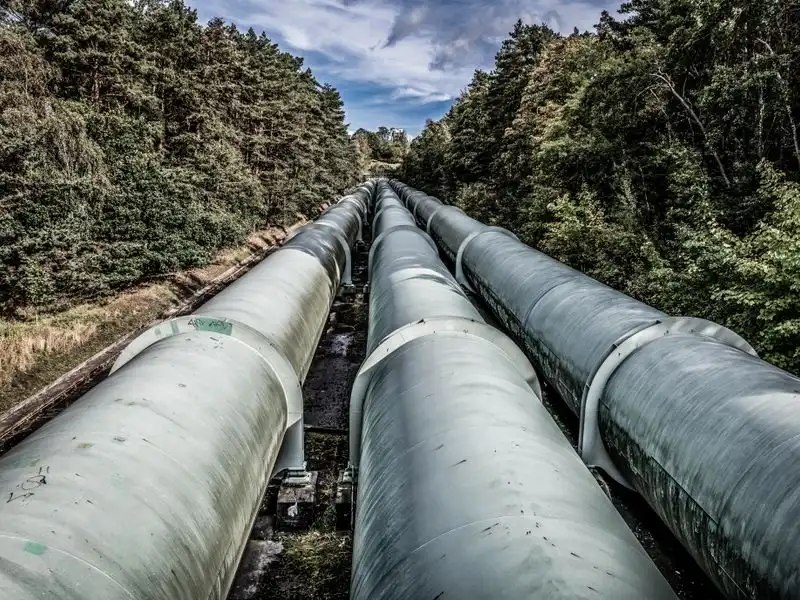 Large pipelines running through terrain