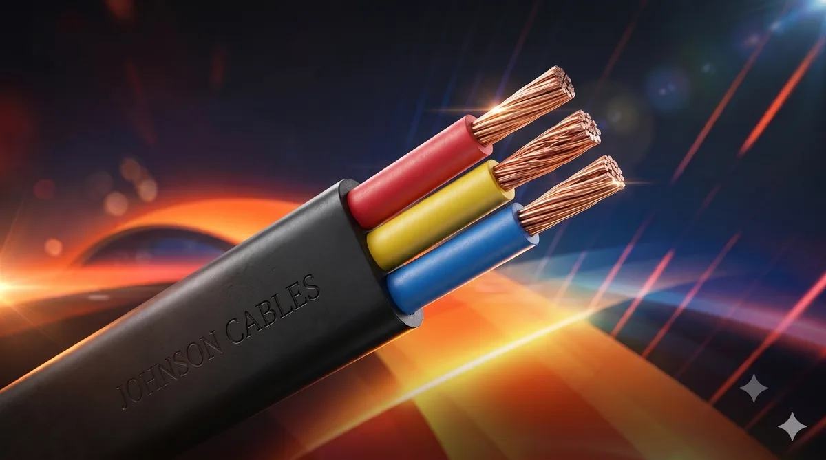 Johnson flat submersible cable with copper cores