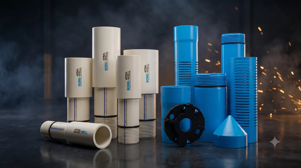 Astral Bore-Well casing pipes, screens and fittings