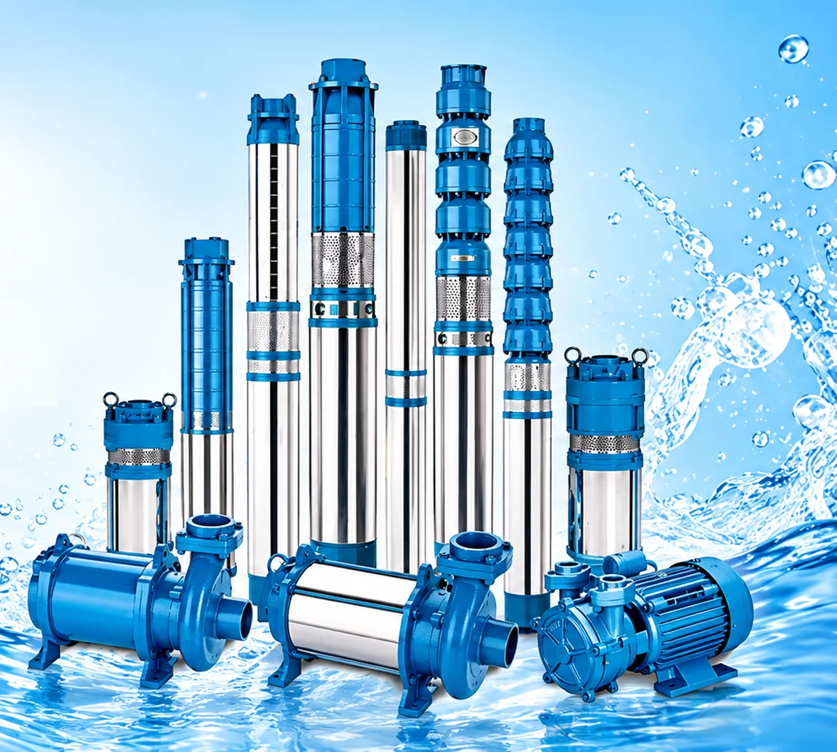 Range of submersible and openwell water pumps