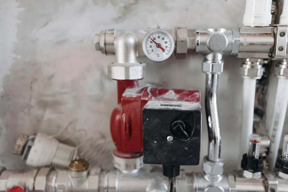 Pressure gauge on a water booster pump pipeline