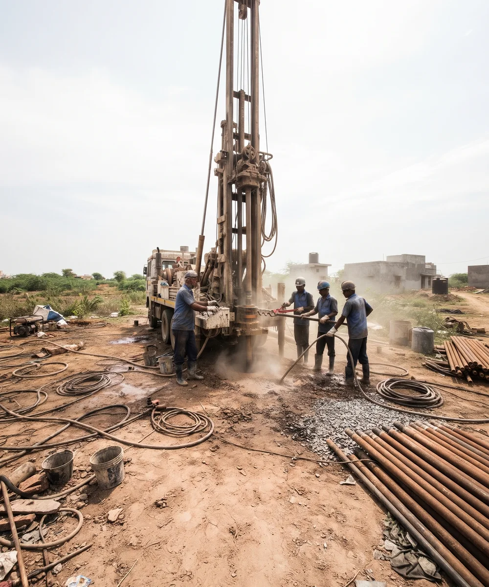 Operator working at a drilling rig
